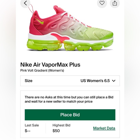 Nike Air VaporMax Plus “Pink Volt Gradient” Women’s Size 6.5 - Picture 9 of 9